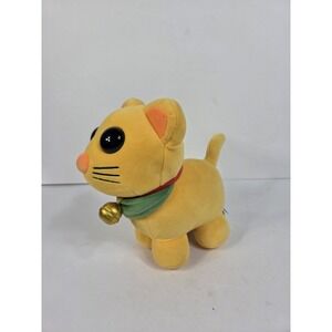 Adopt Me! Maneki-Neko 8" Plush Yellow Kitty Jazwares Collar With Bell -No Code